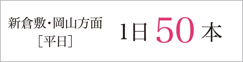 新倉敷・岡山方面［平日］1日50本