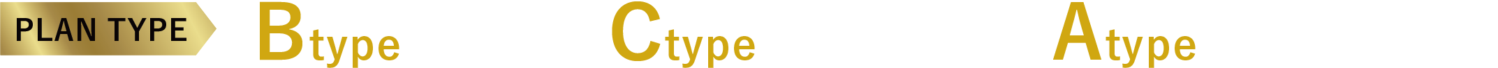 PLAN TYPE Btype完売・Ctype最終1邸・Atype残りわずか