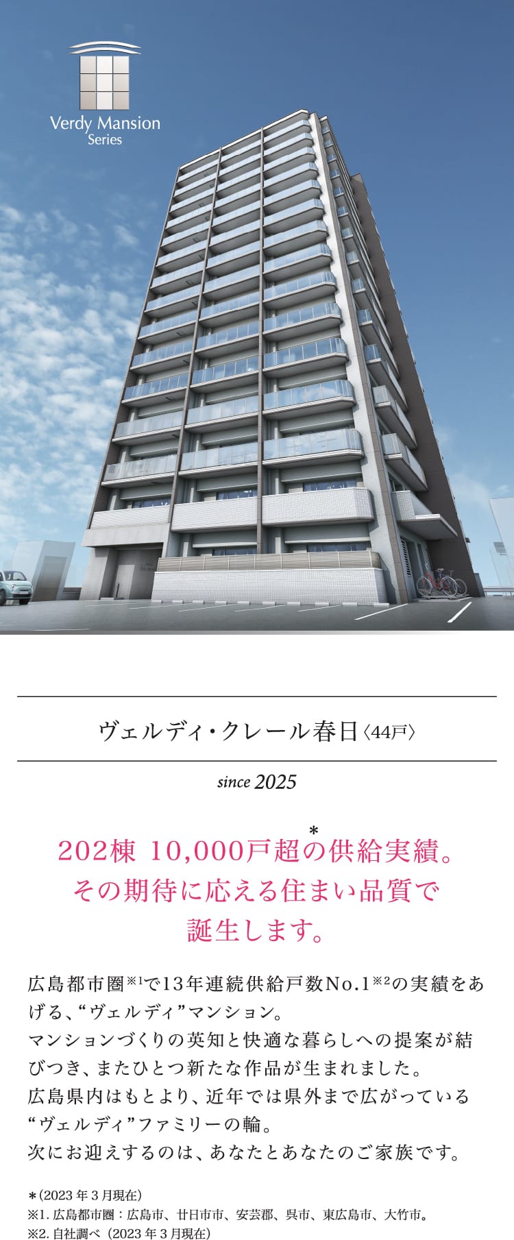 202棟 10,000戸超の供給実績。その期待に応える住まい品質で誕生します。