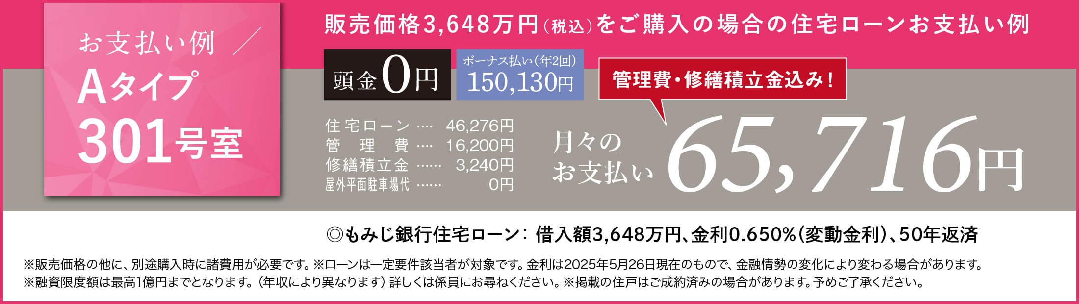 住宅ローンお支払い例